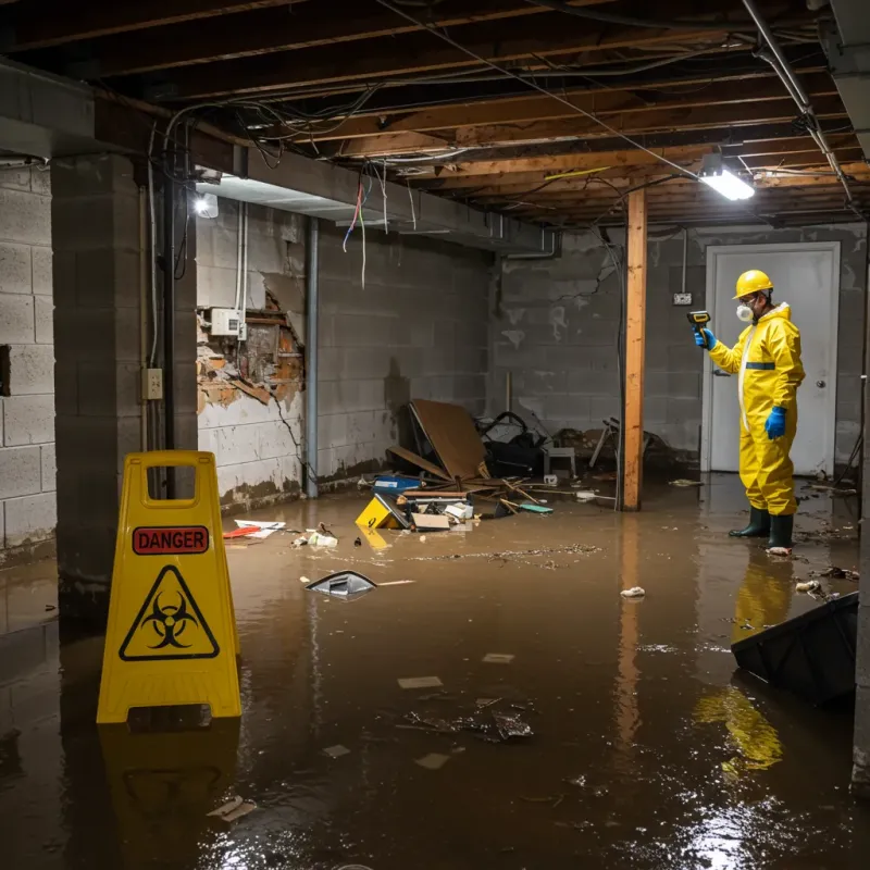 Flooded Basement Electrical Hazard in Clark County, IN Property